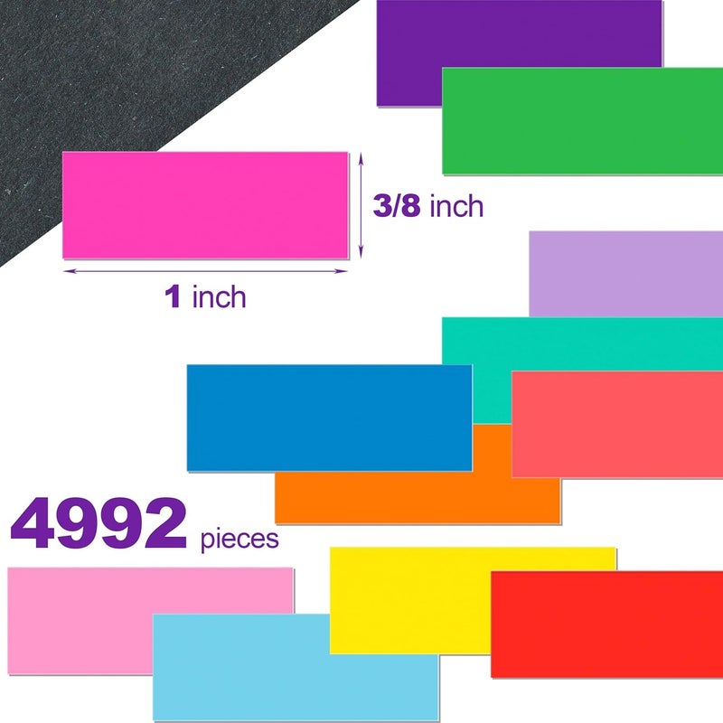 YSHIHE Colored Labels,1in x 3/8in(25 x 10mm) Adhesive Labels,12 Colors Color Coding Labels,Removable Stickers - 4992 Pack - Image 2